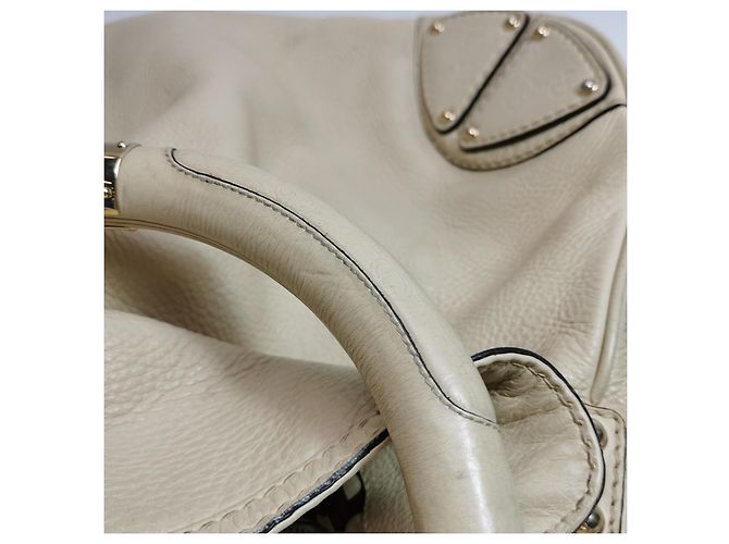 Borsa a mano Gucci Indy in pelle crema Crudo - vista 8
