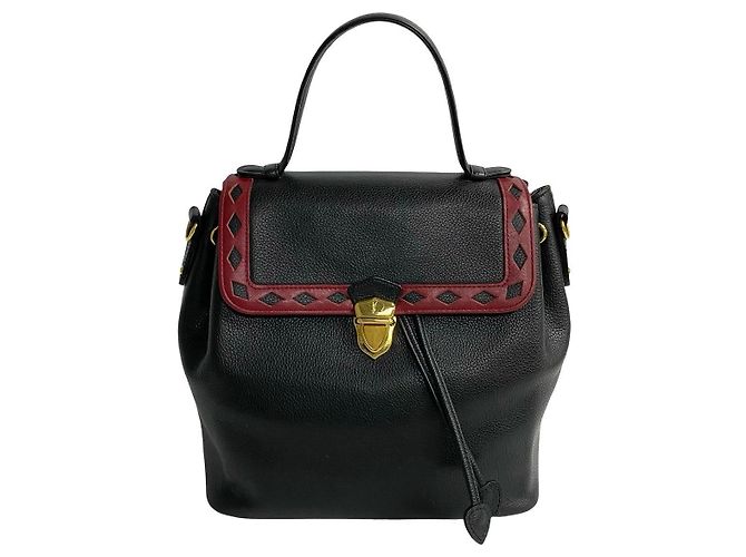 Borsa in pelle Yves Saint Laurent Nero Rosso - vista 2