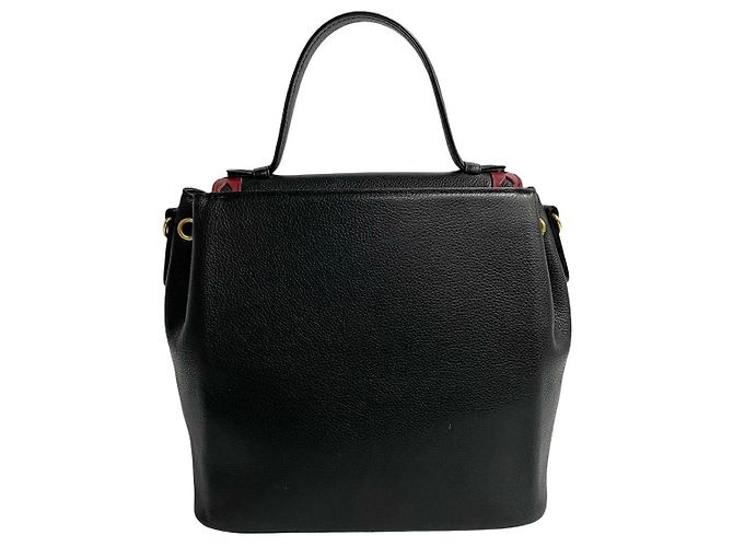 Borsa in pelle Yves Saint Laurent Nero Rosso - vista 5
