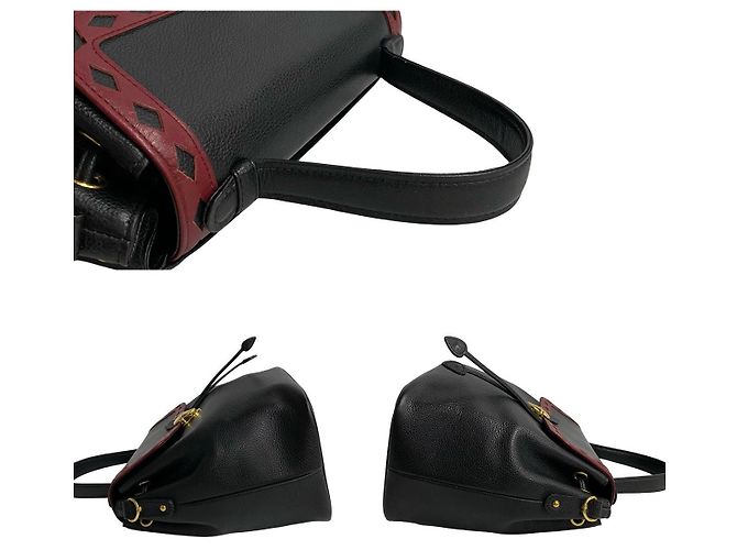 Borsa in pelle Yves Saint Laurent Nero Rosso - vista 6
