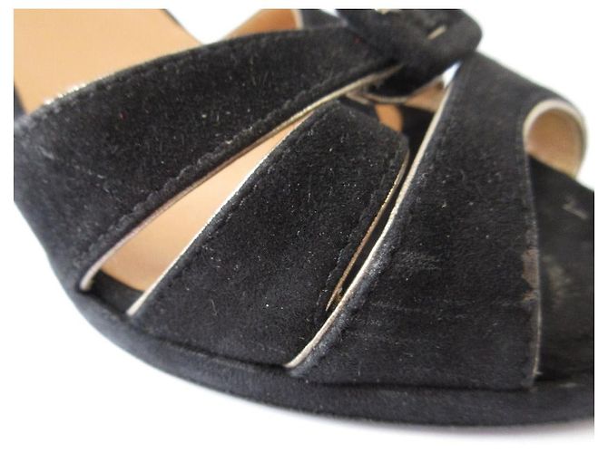 Sandali in suede Hermès 34 Nero - vista 13