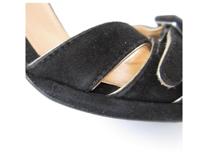 Sandali in suede Hermès 34 Nero - vista 16