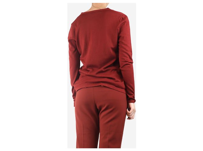 Max Mara Roter dünner Strickcardigan - Größe UK 10 - Ansicht 2