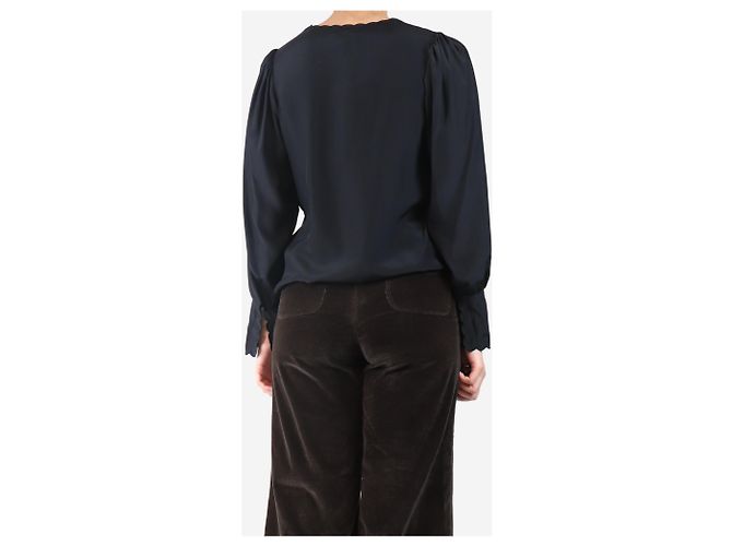 Rebecca Taylor Schwarze Seidenbluse - Größe UK 8 - Ansicht 2
