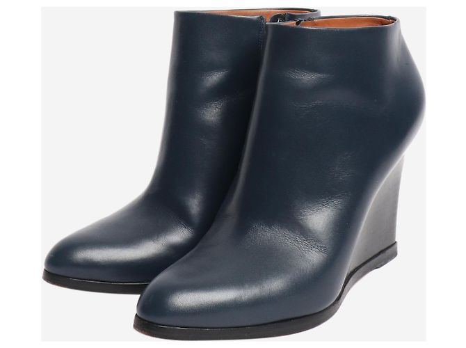 Céline Navy Wedge Stiefeletten - Größe EU 37,5 Marineblau - Ansicht 2