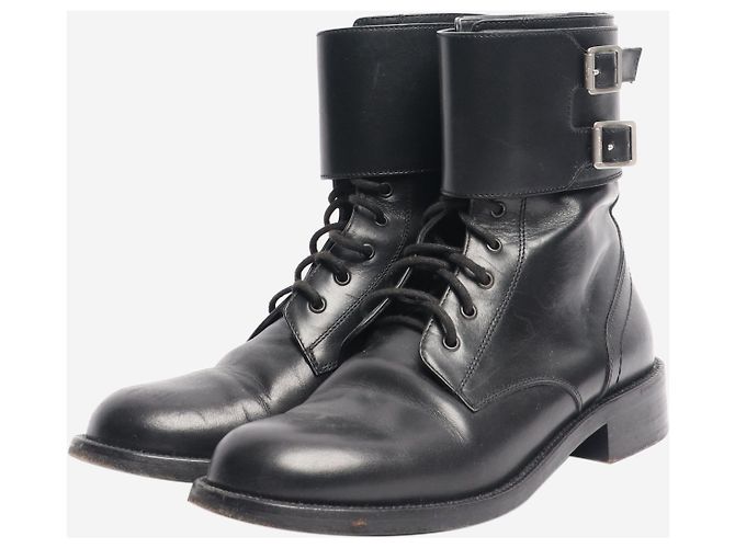 Saint Laurent Botas de combate Black Patti - talla EU 37 Negro - vista 2