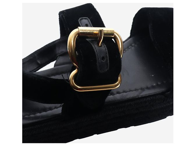 Prada Schwarze Samt-Plateausandalen - Größe EU 37,5 - Ansicht 3