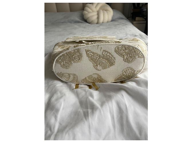 Bolso Cesta Dior Sombrero Lona Blanca y Dorada Mariposa Blanco Dorado - vista 10