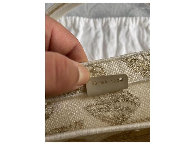 Bolso Cesta Dior Sombrero Lona Blanca y Dorada Mariposa Blanco Dorado - vista 11
