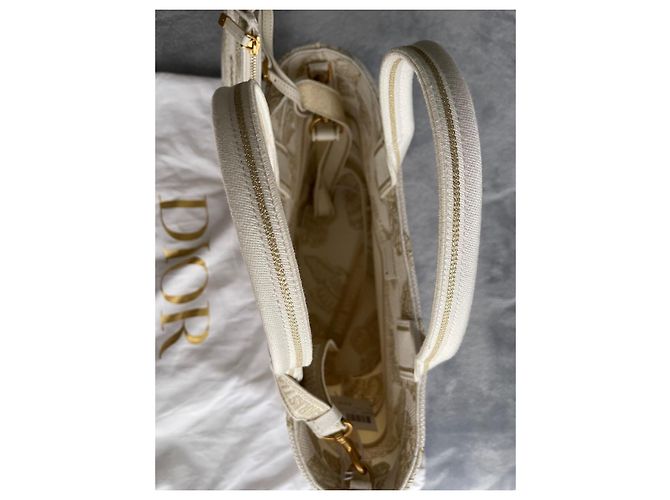 Bolso Cesta Dior Sombrero Lona Blanca y Dorada Mariposa Blanco Dorado - vista 4