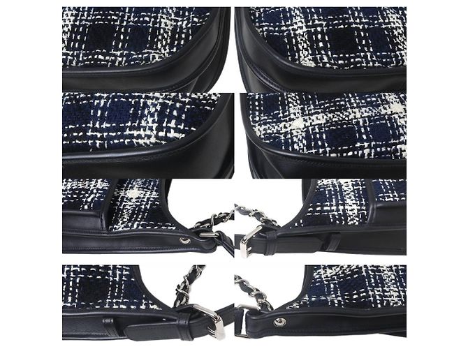 Borsa a Spalla 2 in 1 Chanel in Blu Navy e Bianco - vista 6