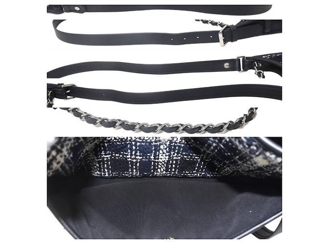 Borsa a Spalla 2 in 1 Chanel in Blu Navy e Bianco - vista 7