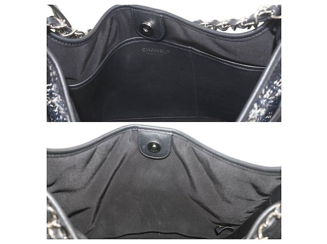 Borsa a Spalla 2 in 1 Chanel in Blu Navy e Bianco - vista 9