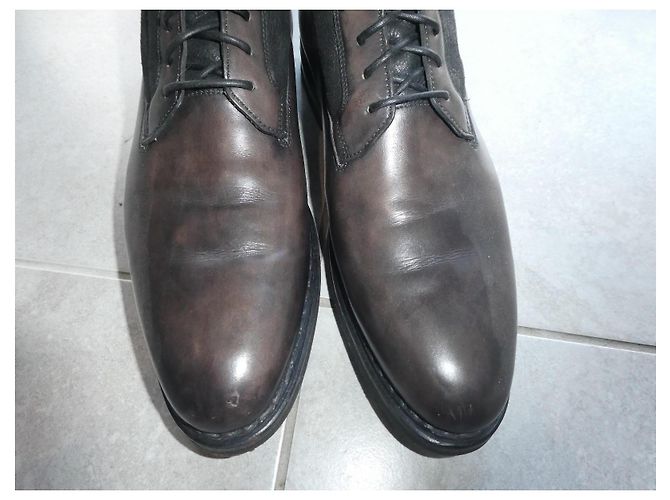 Santoni patinated leather ankle boots 7/5 ITALIAN 42.5 EUROPE LINING - view 2
