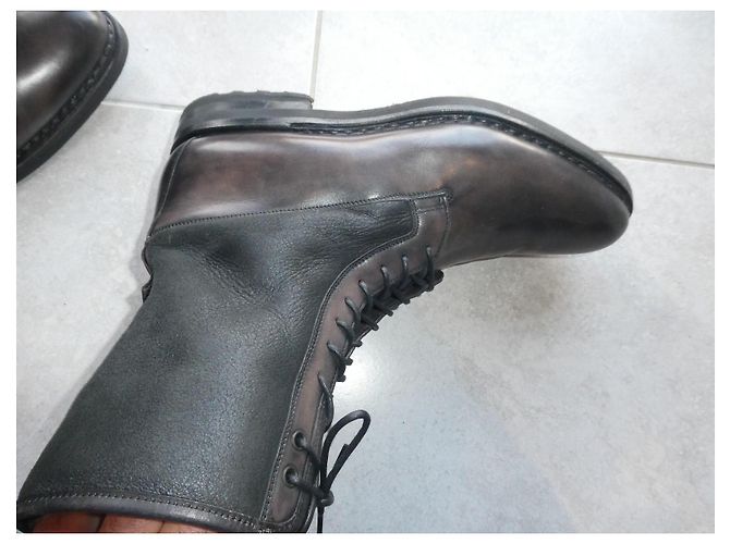 Santoni patinated leather ankle boots 7/5 ITALIAN 42.5 EUROPE LINING - view 6
