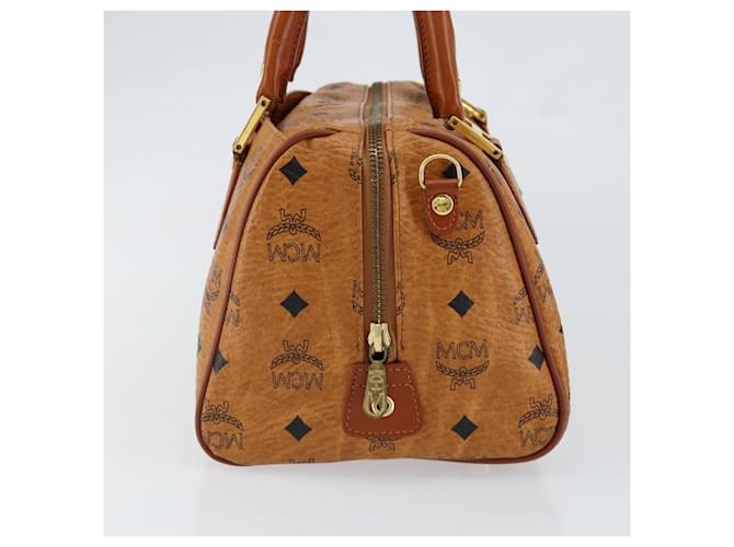 MCM Visetos logogramme Canvas and Leather Marrone - vista 3