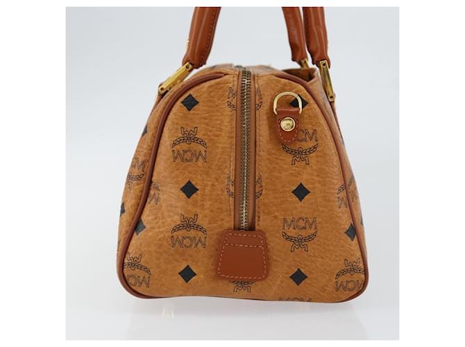 MCM Visetos logogramme Canvas and Leather Marrone - vista 4