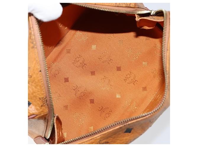 MCM Visetos logogramme Canvas and Leather Marrone - vista 5