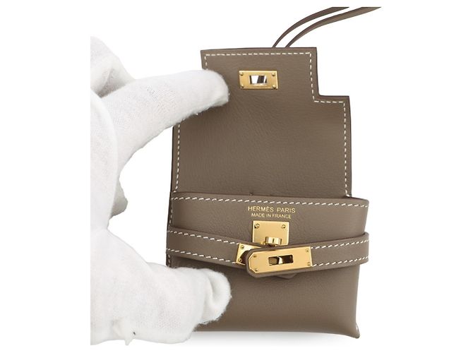 Hermès Porte-clés Hermes Kelly Festival Etoupe Swift Taupe - vue 5