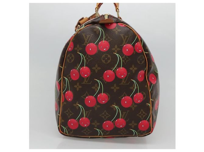 Borsa Keepall Louis Vuitton Edizione Limitata Monogram Cerises 45 Marrone - vista 4