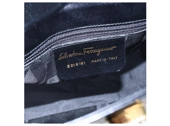 Sac à bandoulière Gancini en cuir Salvatore Ferragamo Noir - vue 6