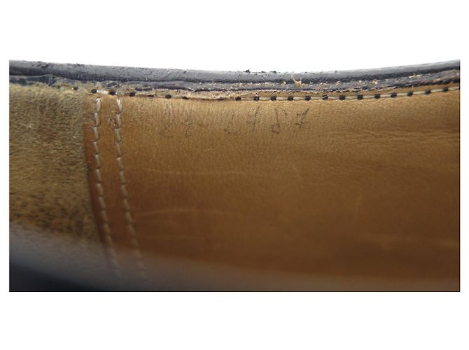 SCARPE BERLUTI RICHELIEU 0141 8.5 42.5 CUOIO PATINATO NERO E GRIGIO - vista 11