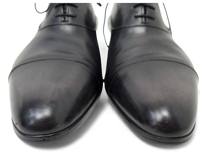 SCARPE BERLUTI RICHELIEU 0141 8.5 42.5 CUOIO PATINATO NERO E GRIGIO - vista 4