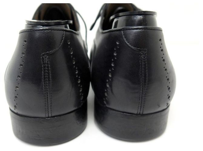 SCARPE BERLUTI RICHELIEU 0141 8.5 42.5 CUOIO PATINATO NERO E GRIGIO - vista 5
