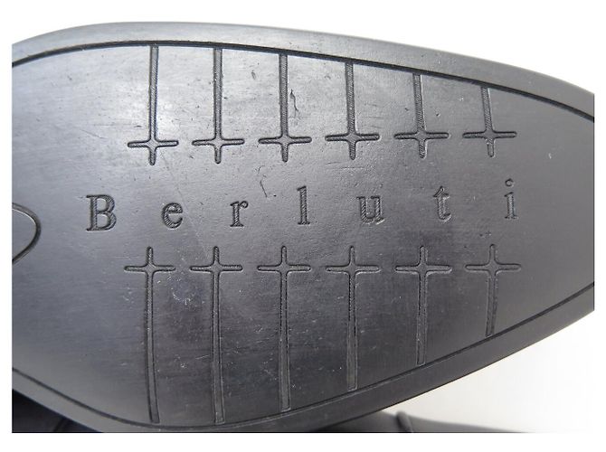 SCARPE BERLUTI RICHELIEU 0141 8.5 42.5 CUOIO PATINATO NERO E GRIGIO - vista 7