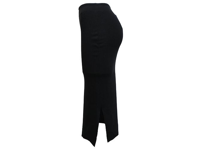 Joseph Strick-Midi-Rock mit Schlitz aus schwarzem Polyester - Ansicht 2