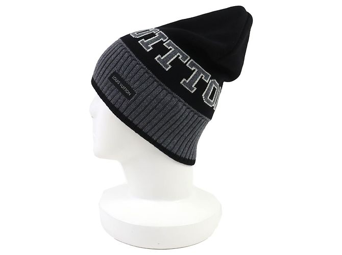Louis Vuitton Wollstrickmütze Schwarz - Ansicht 3