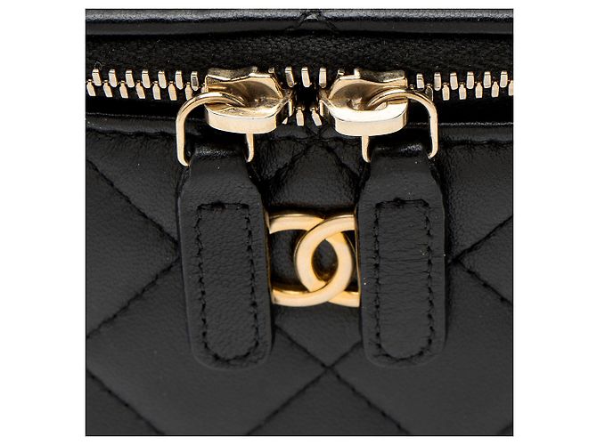 Mini vanity case con manico superiore in pelle di agnello Chanel Nero - vista 10