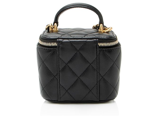 Mini vanity case con manico superiore in pelle di agnello Chanel Nero - vista 3