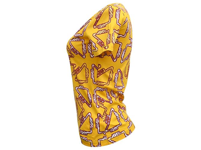 Camiseta impresa Hermès Tatersales en algodón amarillo - vista 2