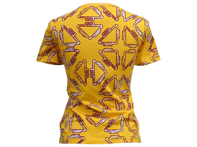 Camiseta impresa Hermès Tatersales en algodón amarillo - vista 3