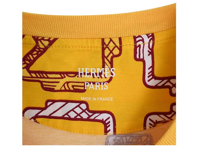 Camiseta impresa Hermès Tatersales en algodón amarillo - vista 4