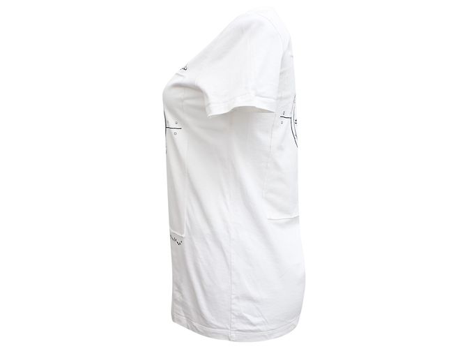 Camiseta de algodón blanco con estampado de ballena Max Mara Oblo Crudo - vista 2