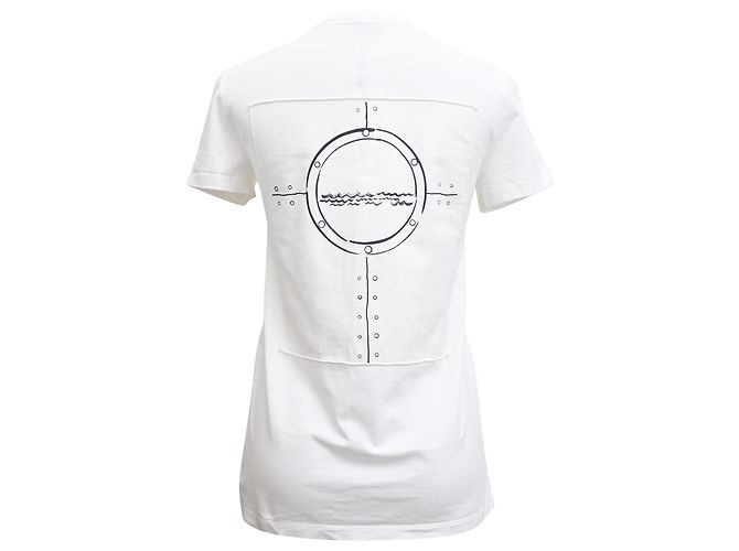 Camiseta de algodón blanco con estampado de ballena Max Mara Oblo Crudo - vista 3