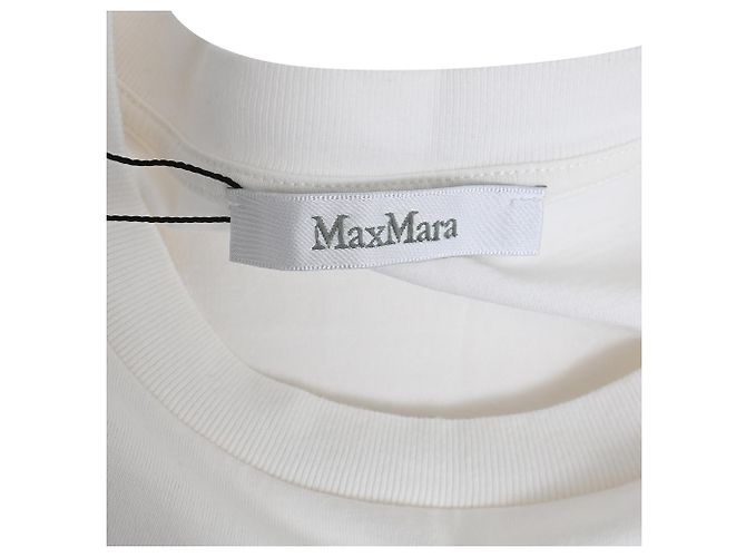 Camiseta de algodón blanco con estampado de ballena Max Mara Oblo Crudo - vista 4
