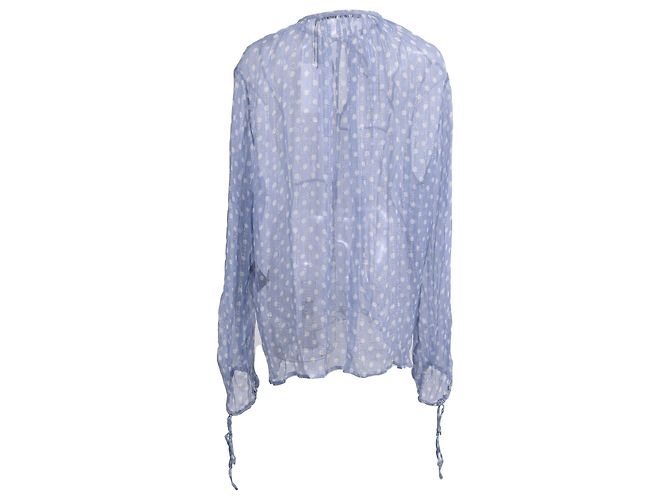 Haider Ackermann Polka Dot Bluse aus hellblauer Seide - Ansicht 3
