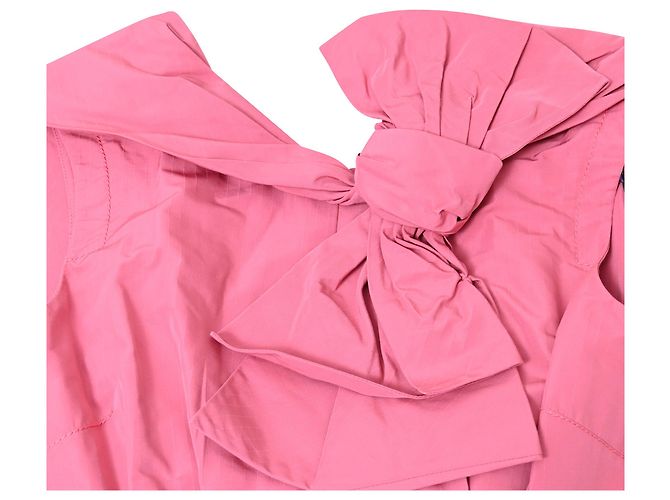 Blusa peplum de algodón rosa con detalle de lazo Louis Vuitton Castaño - vista 4