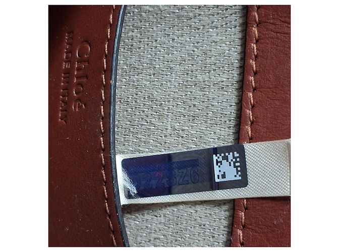 Borsa a Spalla Chloé Small Tess in Pelle di Vitello Marrone Rosso - vista 6