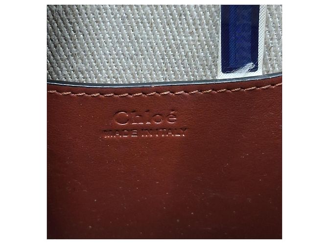 Borsa a Spalla Chloé Small Tess in Pelle di Vitello Marrone Rosso - vista 7
