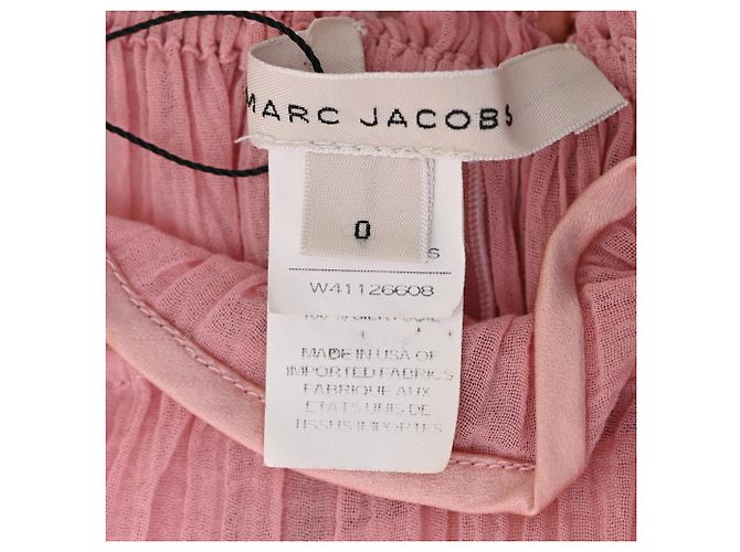 Blouse à volants en soie rose de Marc Jacobs Marron - vue 5