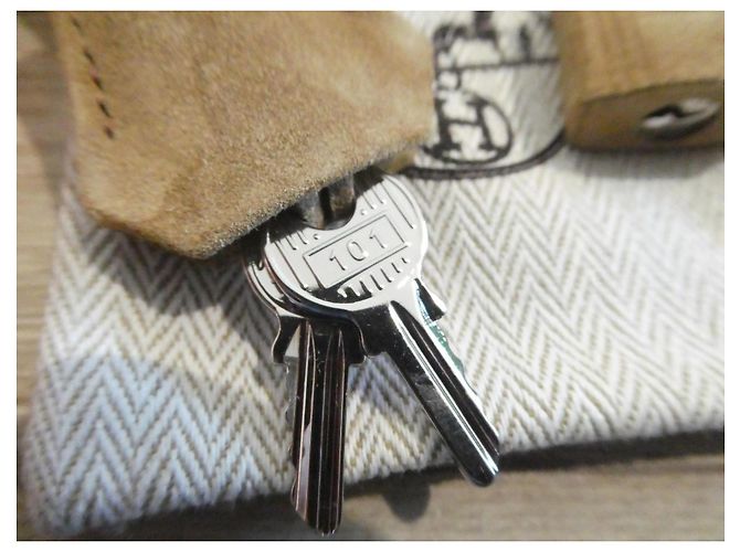Chiusura, campanella e tirante Hermès per borsa Hermès Kelly, Birkin nuova in vitello Doblis raro Beige - vista 2