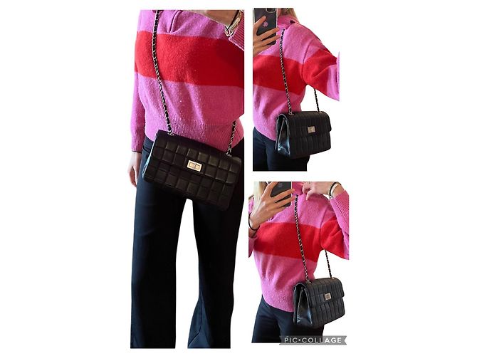 Chanel 2.55 Chocolate Bar Nero - vista 6