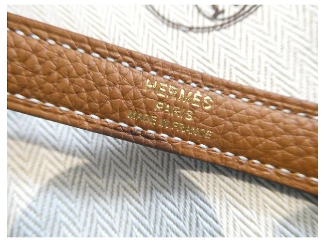 Cinghia Hermès in pelle Togo con gioielleria dorata nuova per borsa Hermès Kelly Gold hardware - vista 6