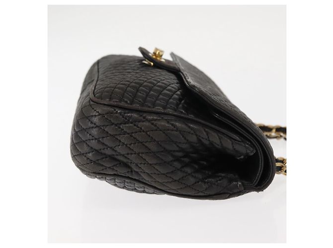 Bally Vintage Schultertasche aus gestepptem Leder mit Kette Schwarz - Ansicht 3
