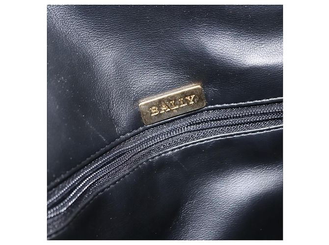 Bally Vintage Schultertasche aus gestepptem Leder mit Kette Schwarz - Ansicht 6