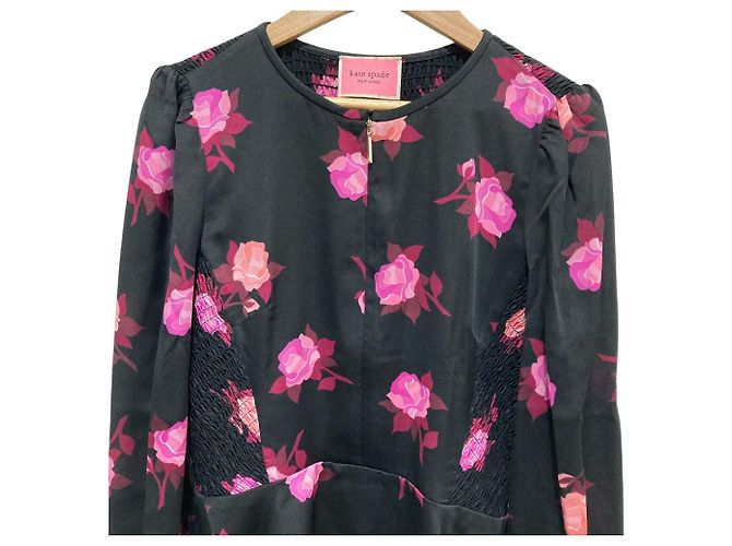 Blumenmusterkleid von Kate Spade Schwarz Pink - Ansicht 4